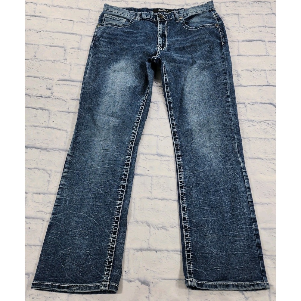 True Luck Jeans MENS SIZE 36X32 Blake Bootcut Dark Blast Straight Stretch